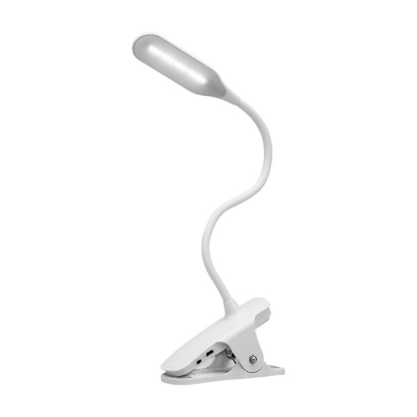 Светильник настольный Click 4Вт, LED, 4000К, диммируемый 3 ступени, заряжаемый, на прищепке, белый REXANT
