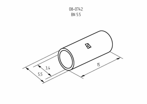 Соединительная гильза L-15мм, 4-6мм² (ГМЛ (DIN) 6) REXANT