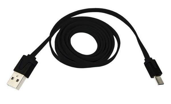 Кабель USB-A – micro USB, 2,4А, 1м, ПВХ, черный REXANT