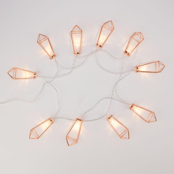 Гирлянда светодиодная Кристаллы бронзовые 10 LED, 1,5 м, прозрачный ПВХ, теплый белый свет свечения, 2 х АА (батарейки не в комплекте) NEON-NIGHT
