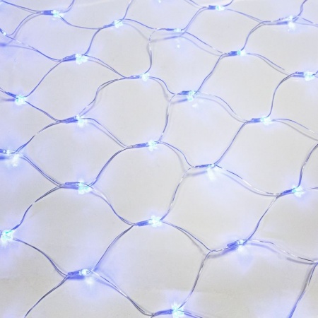 Гирлянда Сеть 1,5х1,5м, прозрачный ПВХ, 150 LED Синий