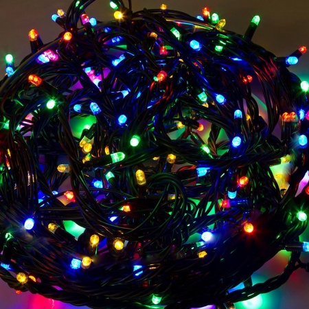 Гирлянда Нить управляемая 20м 240 LED МУЛЬТИКОЛОР черный каучук IP67 свечение с динамикой 230В нужен контроллер 217-204 NEON-NIGHT