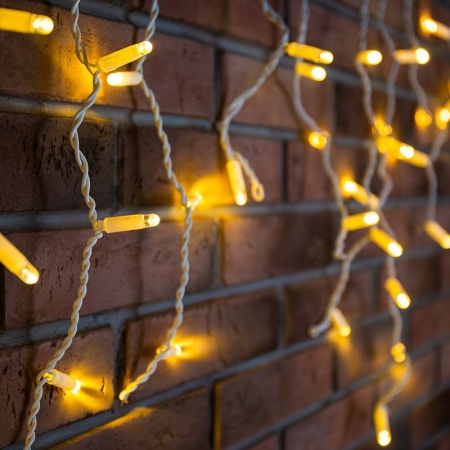 Гирлянда светодиодная Бахрома (Айсикл) 4,8х0,6м 152 LED ТЕПЛЫЙ БЕЛЫЙ белый ПВХ IP65 постоянное свечение 230В нужен блок 303-500-1 NEON-NIGHT