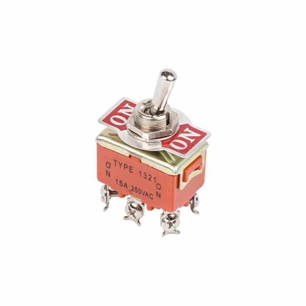 Тумблер 250V 15А (6c) ON-ON двухполюсный (KN-202) REXANT
