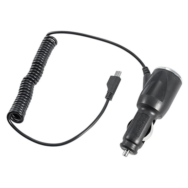 Автозарядка в прикуриватель microUSB (АЗУ) (5 V, 1000 mA) шнур спираль 1.5 м черная REXANT