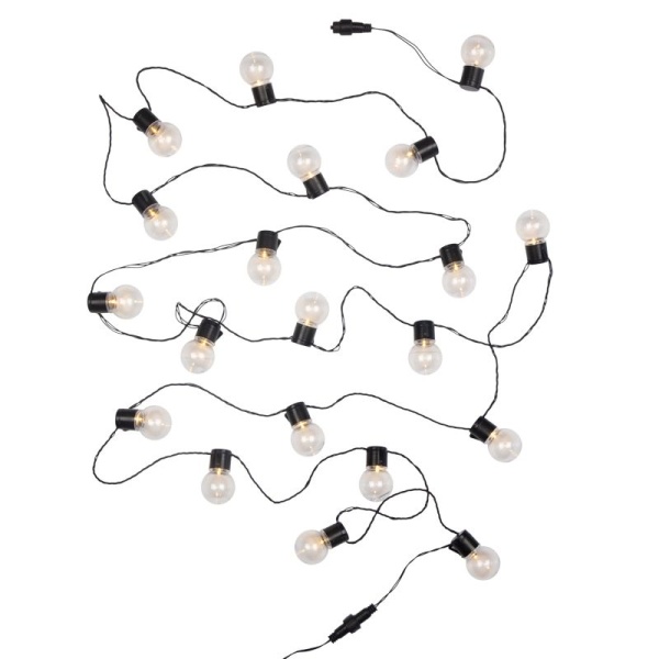 Лофт-гирлянда светодиодная 5 м, черный ПВХ, 20 LED, теплое белое свечение NEON-NIGHT