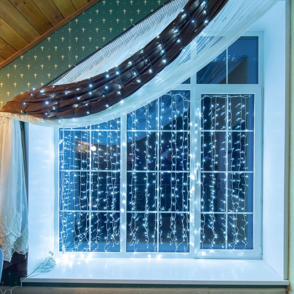 Гирлянда Твинкл-Лайт 20 м, темно-зеленый ПВХ, 160 LED, цвет белый