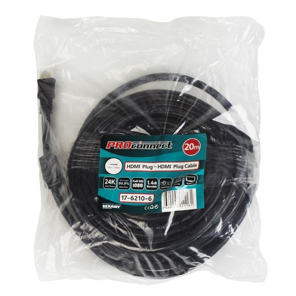 Кабель HDMI - HDMI 1.4, 20м, Gold PROconnect