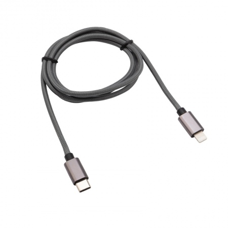 Кабель Type-C – Lightning, 2,4A 1м, в нейлоновой графитовой оплетке, Power Delivery REXANT