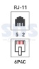Розетка телефонная внешняя, 2 порта UTP, RJ-14 (6P4C), CAT 3 REXANT