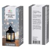 Декоративный фонарь со свечкой, черный корпус, размер 10,5х10,5х24 см, цвет ТЕПЛЫЙ БЕЛЫЙ