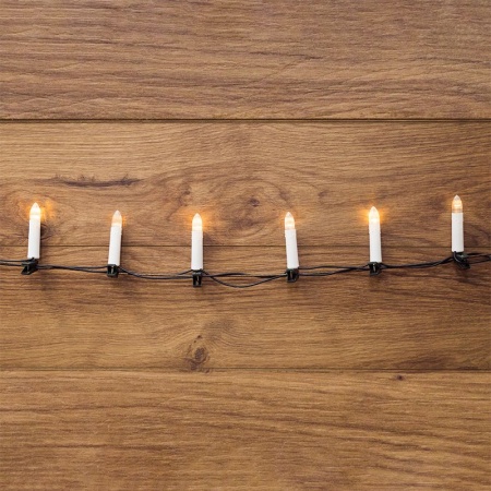 Гирлянда Свечи 6м, темно-зеленый ПВХ, 30 LED ТЕПЛЫЙ БЕЛЫЙ