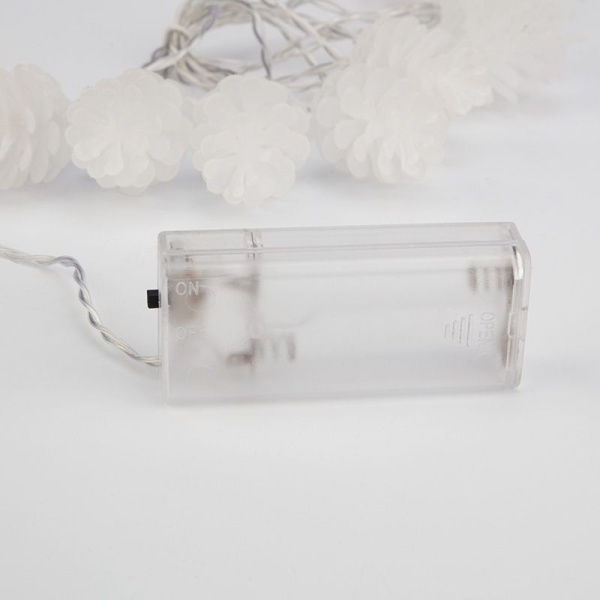 Гирлянда светодиодная Шишки 1,5 м, 10 LED, прозрачный ПВХ, цвет свечения теплый белый, 2 х АА (батарейки не в комплекте) NEON-NIGHT