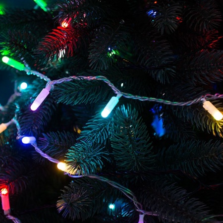 Гирлянда светодиодная Нить 10м 100 LED RGB прозрачный ПВХ IP65 свечение с динамикой 230В соединяется NEON-NIGHT нужен контроллер 245-908