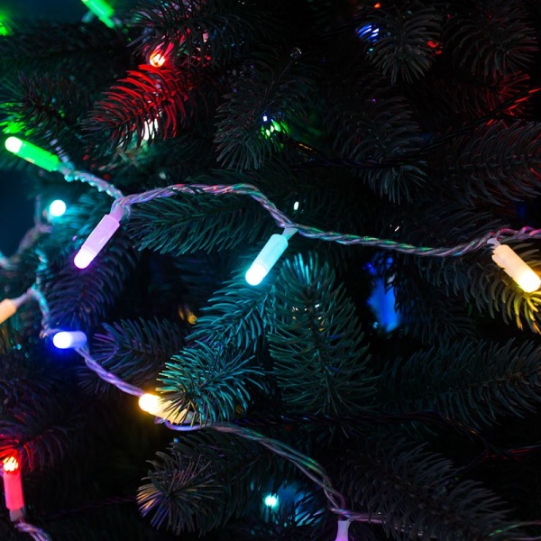 Гирлянда светодиодная Нить 10м 100 LED RGB прозрачный ПВХ IP65 свечение с динамикой 230В соединяется NEON-NIGHT нужен контроллер 245-908