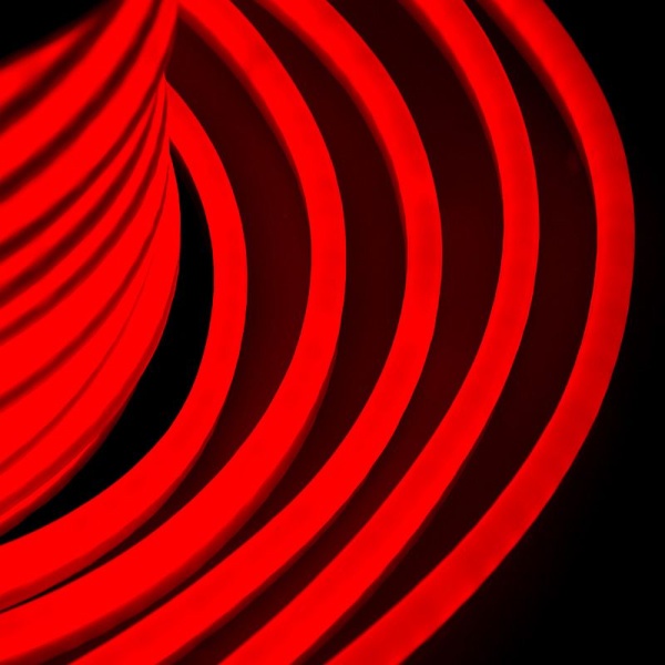 Гибкий неон DIP 12x26мм односторонний 80 LED/м КРАСНЫЙ оболочка красная бухта 50м (5 комплектов подключения) NEON-NIGHT