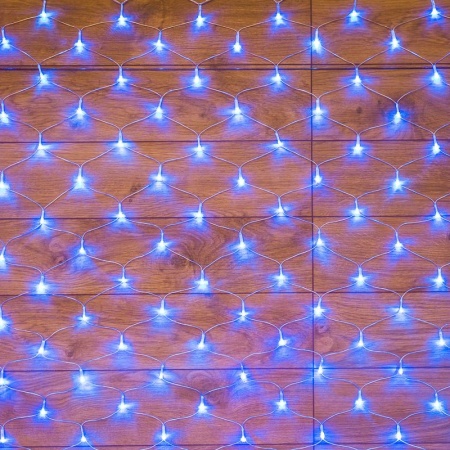 Гирлянда Сеть 1,5х1,5м, прозрачный ПВХ, 150 LED Синий