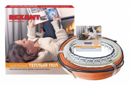 Теплый пол, кабельная секция Standard RND-10-150 150Вт, 10м, 0,9-1,2м² двухжильный REXANT