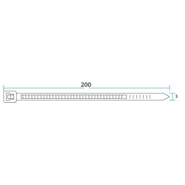 Стяжка кабельная нейлоновая 200x2,5мм, белая (100 шт/уп) REXANT