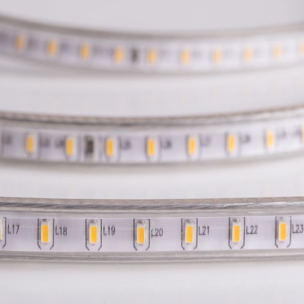 Лента светодиодная 220В, SMD5730, 60 LED/м, Теплый белый, 6,5x13мм, 100м, без установочного набора, IP67 NEON-NIGHT