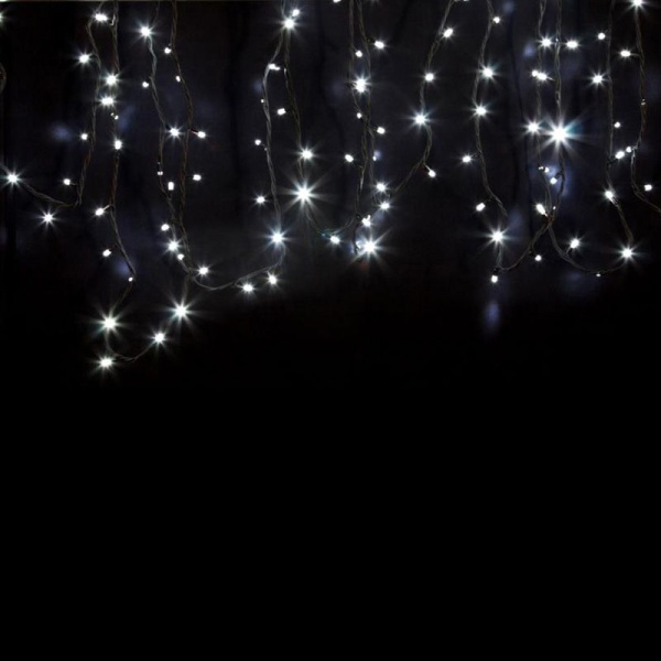 Гирлянда светодиодная Нить 20м 200 LED БЕЛЫЙ черный каучук IP67 постоянное свечение 230В соединяется нужен блок 315-000 NEON-NIGHT