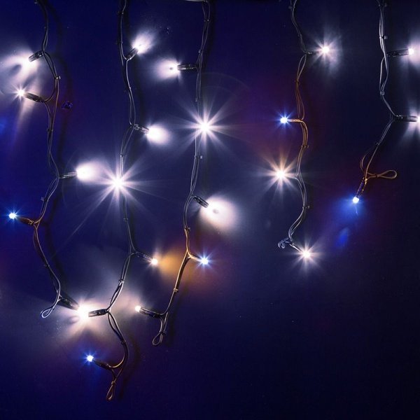 Гирлянда светодиодная Бахрома (Айсикл) 4,0х0,6м 128 LED БЕЛЫЙ черный каучук 3,3мм IP67 эффект мерцания 230В нужен блок 315-000 NEON-NIGHT