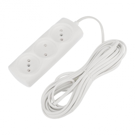 Удлинитель STANDARD 3 гнезда, 7м, 2х0,75мм², б/з, белый PROconnect