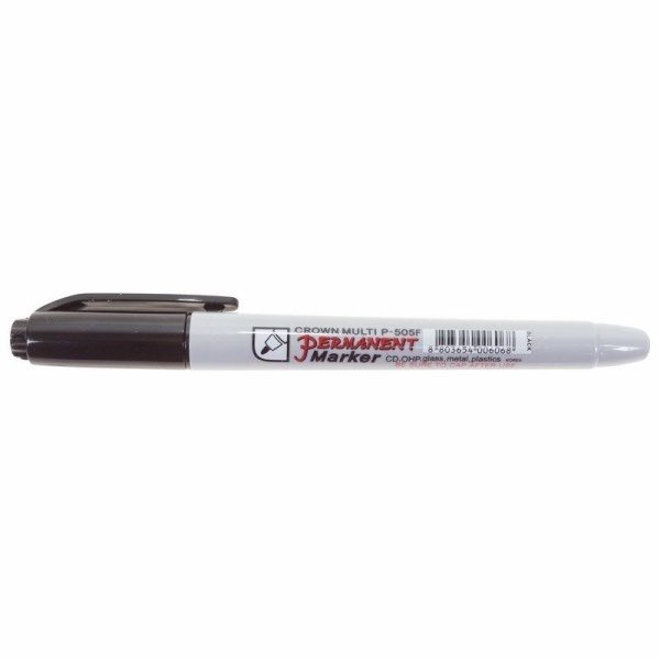 Маркер перманентный Multi Marker Super Slim 1мм, черный, пулевидный Crown