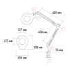 Лупа на струбцине круглая 5D с подсветкой 72 SMD, сенсорный регулятор яркости, ø152мм, белая REXANT