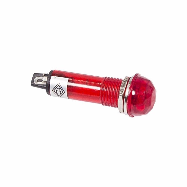 Индикатор ГРАНЕНЫЙ  Ø10.2  220V  красный  (RWE-205)  REXANT
