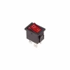Выключатель клавишный 250В 6А (4с) ON-OFF красный с подсветкой Mini (1 шт/уп) REXANT
