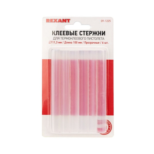 Стержни клеевые Ø11мм, 100мм, прозрачные (6 шт/уп), блистер REXANT