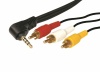 Шнур Стерео 3,5мм 4C - 3 RCA, 1,5м, Gold REXANT