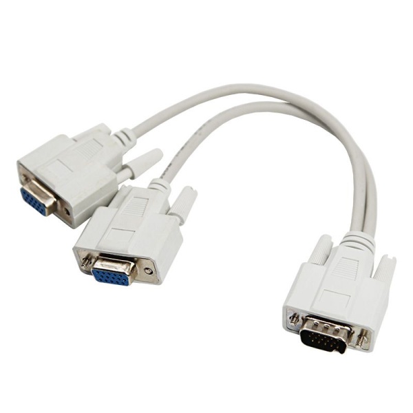 Переходник штекер VGA - 2 гнезда VGA, провод REXANT