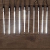 Гирлянда Тающие сосульки комплект 10 шт. х 30см, шаг 100см, 420 LED БЕЛЫЙ, черный каучук, IP65, 24В, соединяется NEON-NIGHT