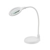 Лупа настольная 3D с подсветкой 30 SMD LED, подставка+прищепка, ø95мм, белая REXANT
