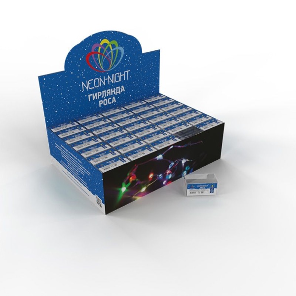 Гирлянда светодиодная Роса 2м, 20LED, ЗЕЛЕНЫЙ, IP20, 2хCR2032 в комплекте NEON-NIGHT