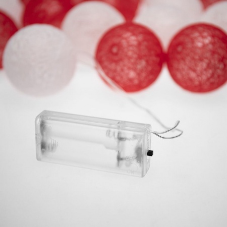 Тайские фонарики Магия 3,5 м, прозрачный ПВХ, 20 LED, теплый белый, питание 2 х АА (батарейки не в комплекте)