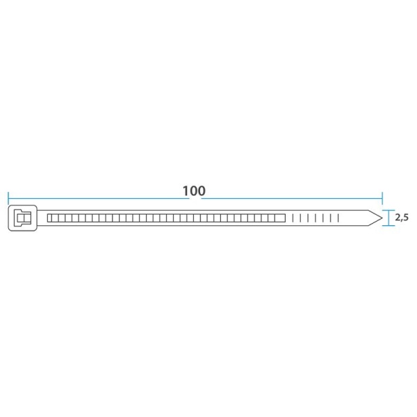 Стяжка кабельная нейлоновая 100x2,5мм, черная (100 шт/уп) REXANT