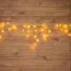 Гирлянда Бахрома (Айсикл), 1,8х0,5м, 48 LED ТЕПЛЫЙ БЕЛЫЙ, прозрачный ПВХ, IP20, свечение с динамикой, 230В, не соединяется