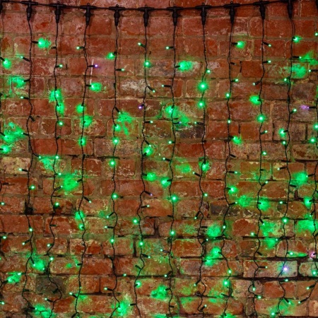 Гирлянда светодиодная Занавес 2х1,5м 360 LED ЗЕЛЕНЫЙ зеленый ПВХ IP54 постоянное свечение 230В блок в комплекте NEON-NIGHT