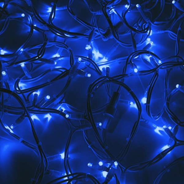 Гирлянда светодиодная Нить 20м 200 LED СИНИЙ белый каучук IP67 постоянное свечение 230В соединяется нужен блок 315-001 NEON-NIGHT
