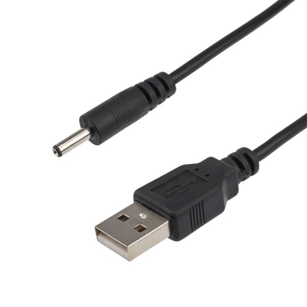 Кабель USB штекер - DC разъем питание 1,4х3,4 мм, спираль 1,5 метра REXANT