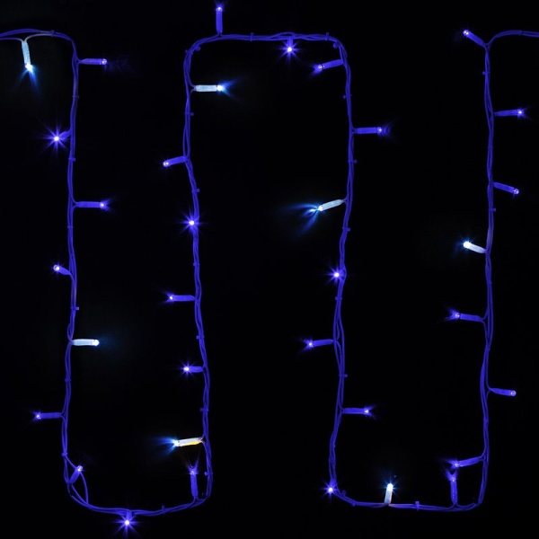 Гирлянда светодиодная Нить 20м 200 LED СИНИЙ белый каучук IP67 эффект мерцания 230В соединяется нужен блок 315-001 NEON-NIGHT