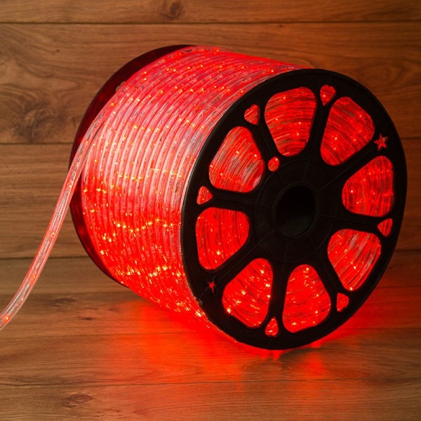 Дюралайт LED трехжильный 230В 13мм 36 LED/м КРАСНЫЙ свечение с динамикой модуль 4м бухта 100м NEON-NIGHT