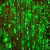 Гирлянда светодиодная Занавес 2х1,5м 360 LED ЗЕЛЕНЫЙ черный КАУЧУК IP67 постоянное свечение 230В блок в комплекте NEON-NIGHT