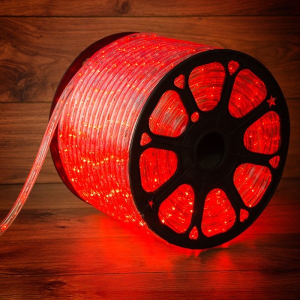 Дюралайт LED двухжильный 230В 13мм 30 LED/м КРАСНЫЙ постоянное свечение модуль 1м бухта 100м NEON-NIGHT