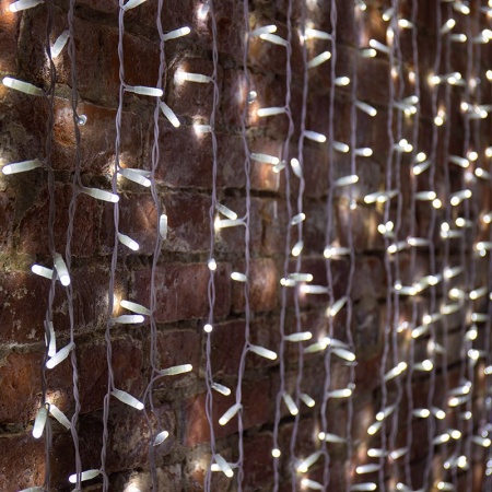 Гирлянда светодиодная Занавес 2х3м 600 LED БЕЛЫЙ белый ПВХ IP65 постоянное свечение 230В нужен блок 303-500-1 NEON-NIGHT