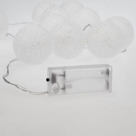 Тайские фонарики Пломбир 1.5 м, 10 LED, прозрачный ПВХ, цвет свечения теплый белый, 2 х АА (батарейки не в комплекте) NEON-NIGHT
