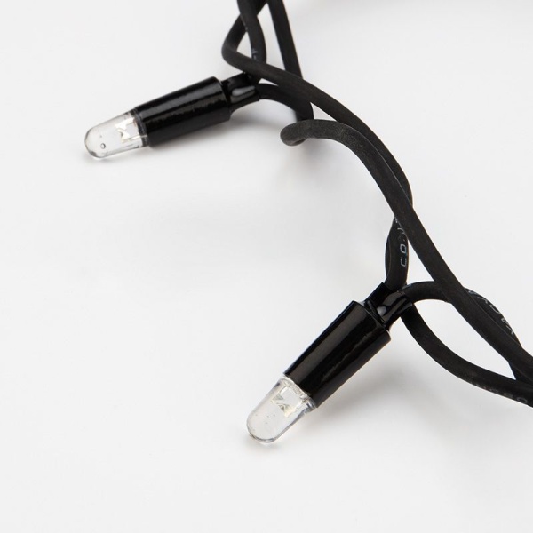 Гирлянда светодиодная Кластер 10м 200 LED ТЕПЛЫЙ БЕЛЫЙ черный каучук IP67 постоянное свечение 230В нужен блок 315-000 NEON-NIGHT